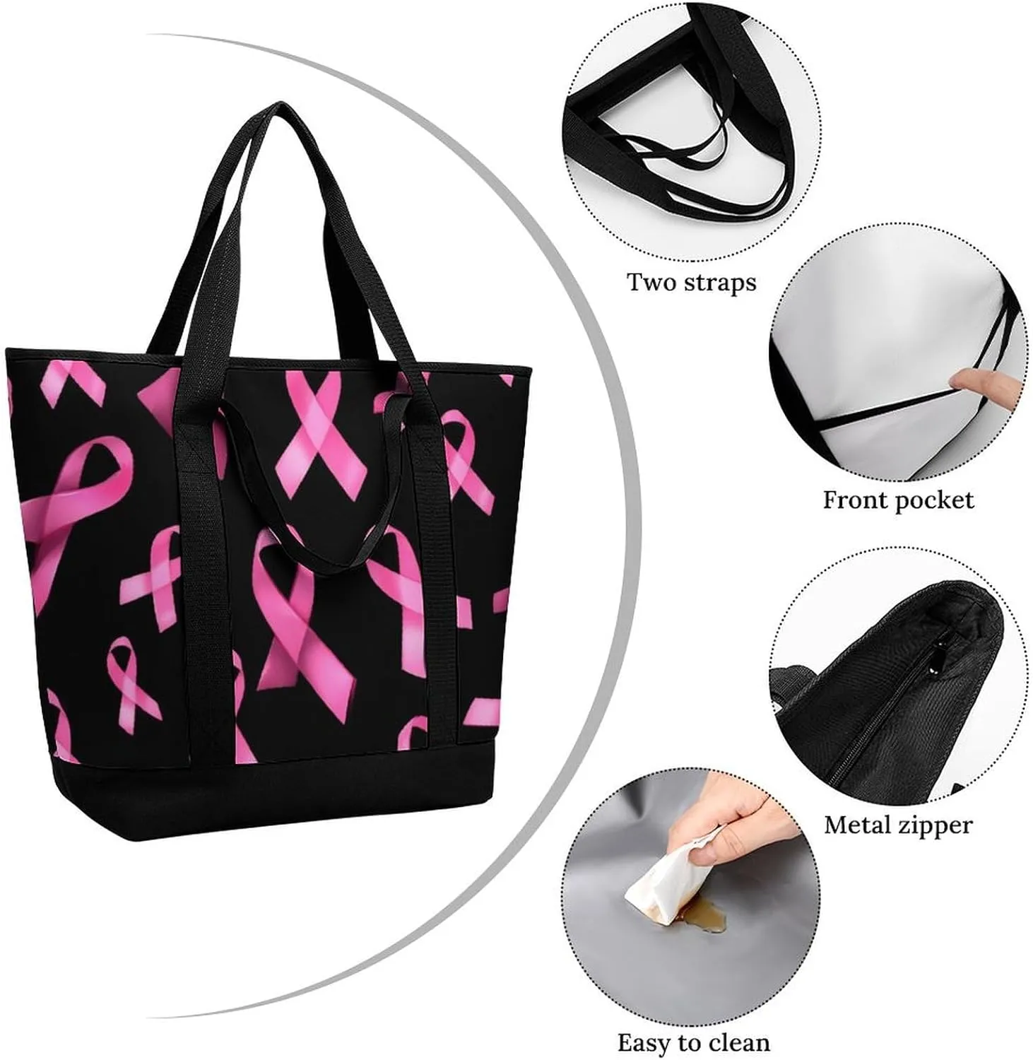 Fashionable Commuter Tote Bag Large Insulated Work Handbag