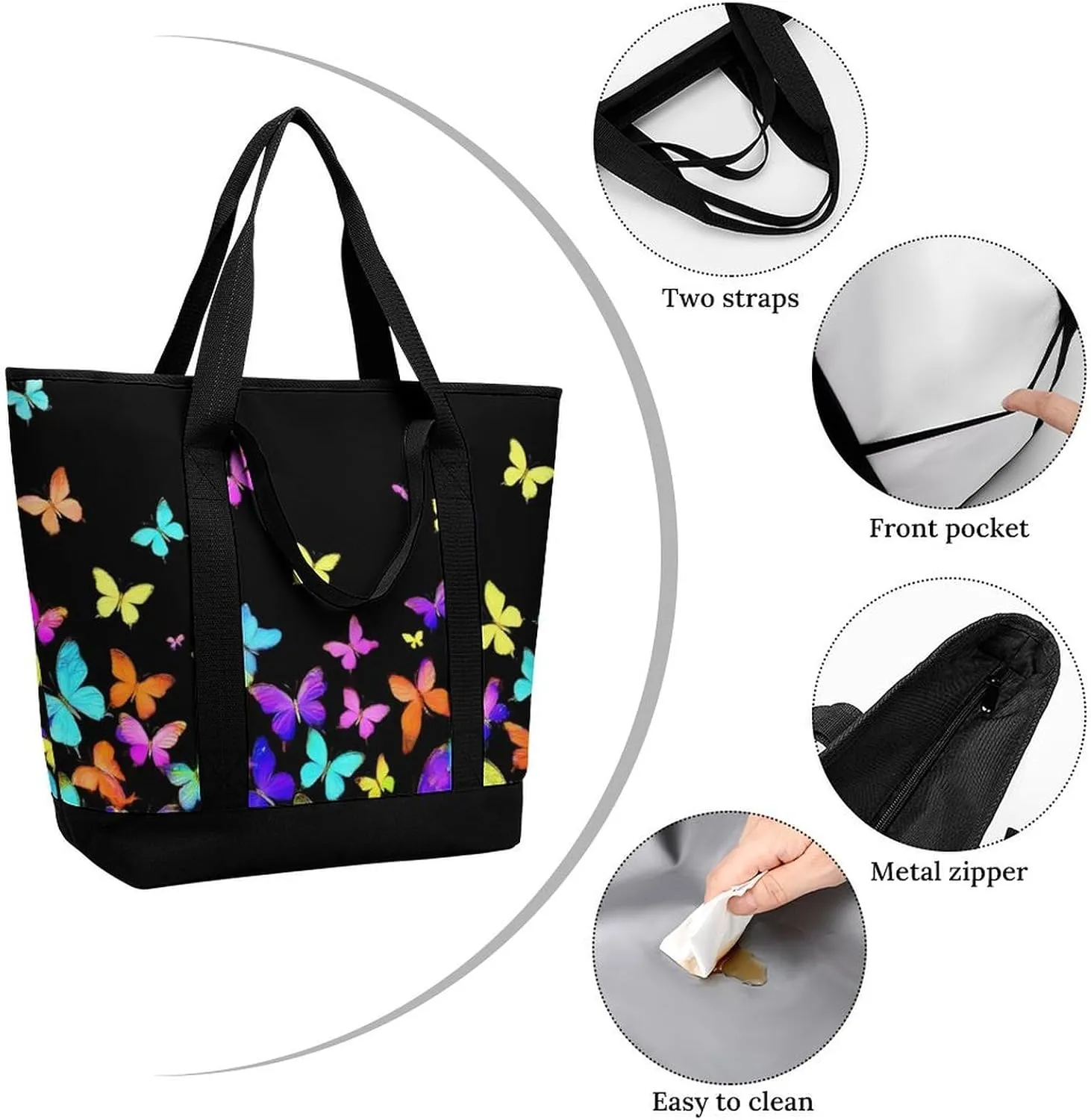 Fashionable Commuter Tote Bag Large Insulated Work Handbag