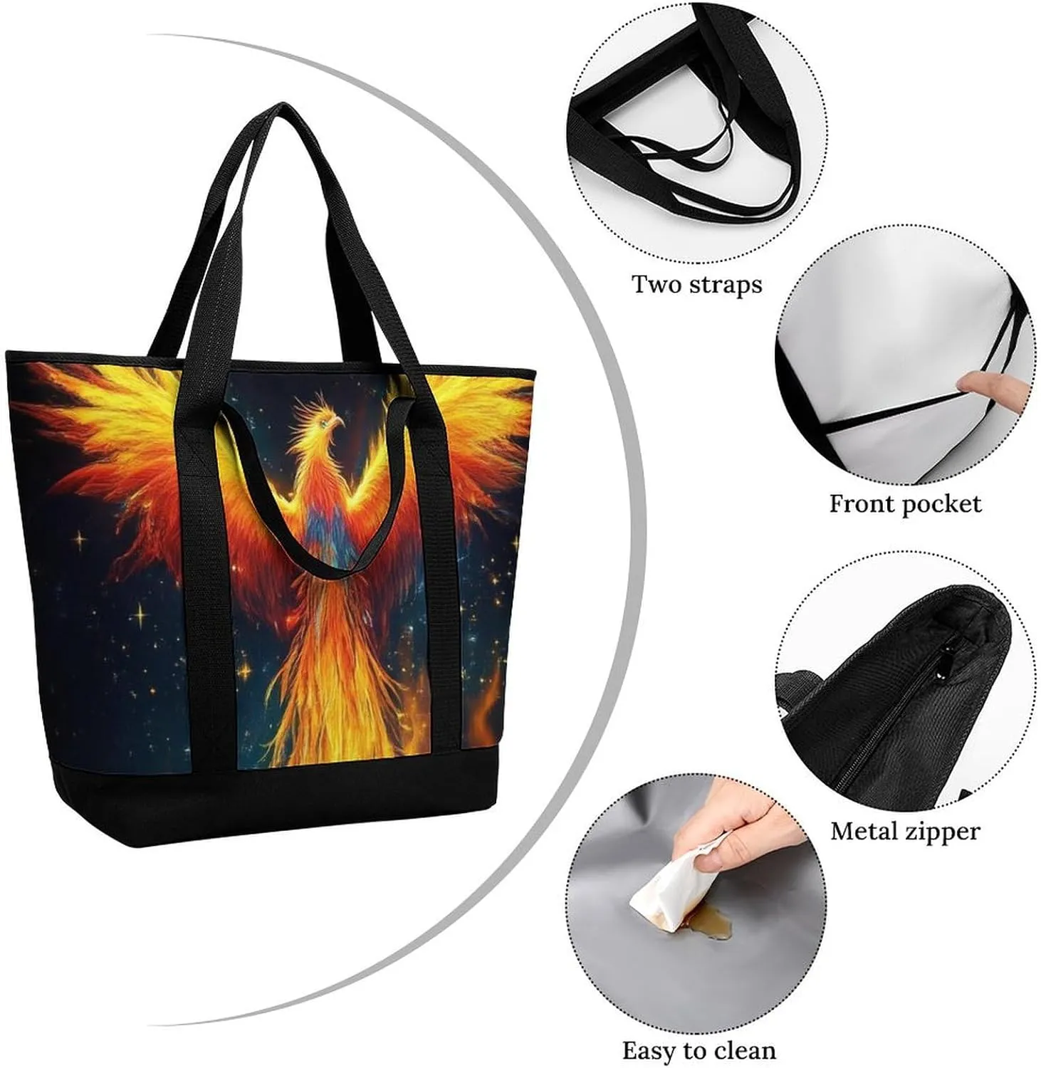 Fashionable Commuter Tote Bag Large Insulated Work Handbag