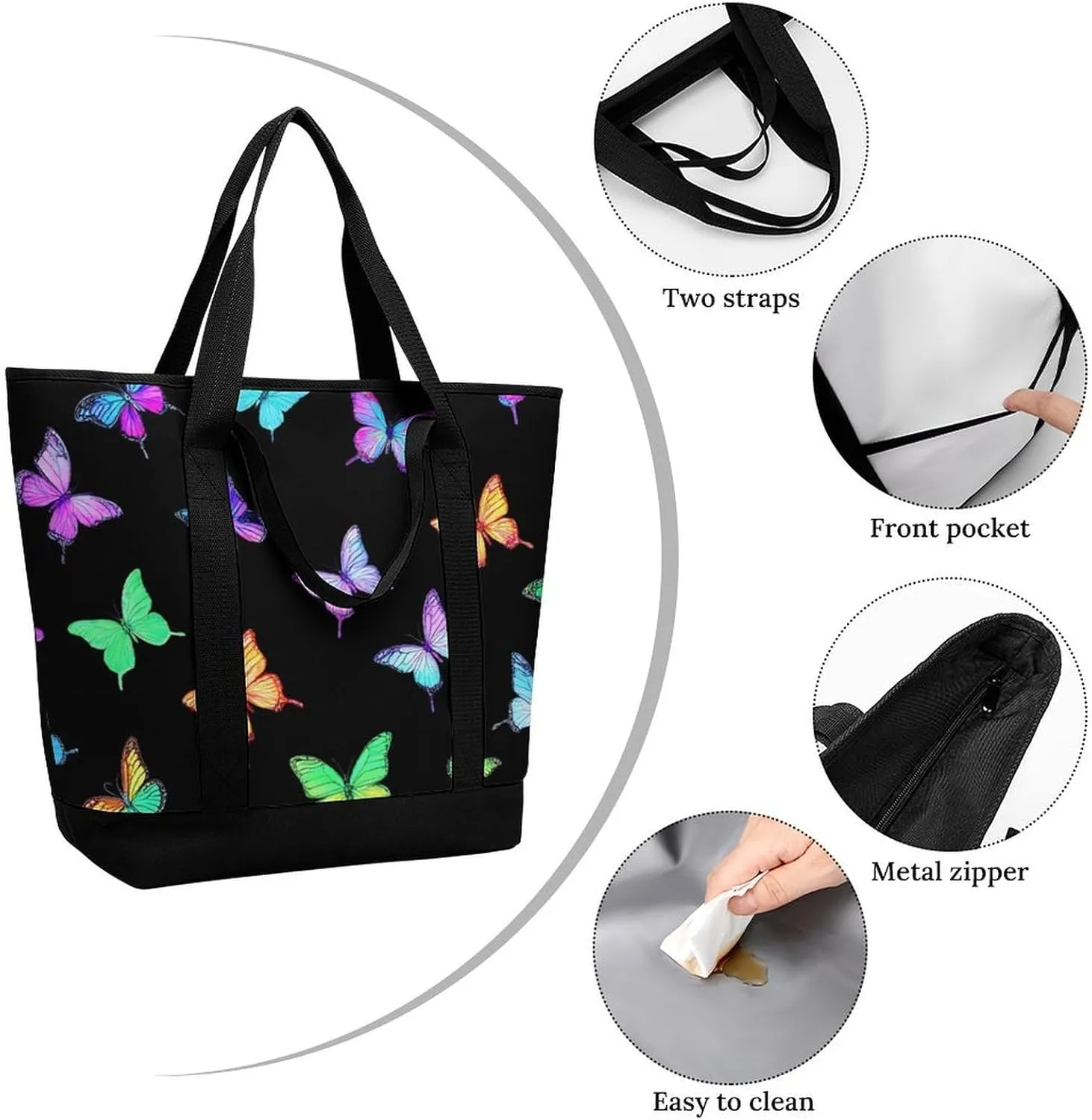 Fashionable Commuter Tote Bag Large Insulated Work Handbag
