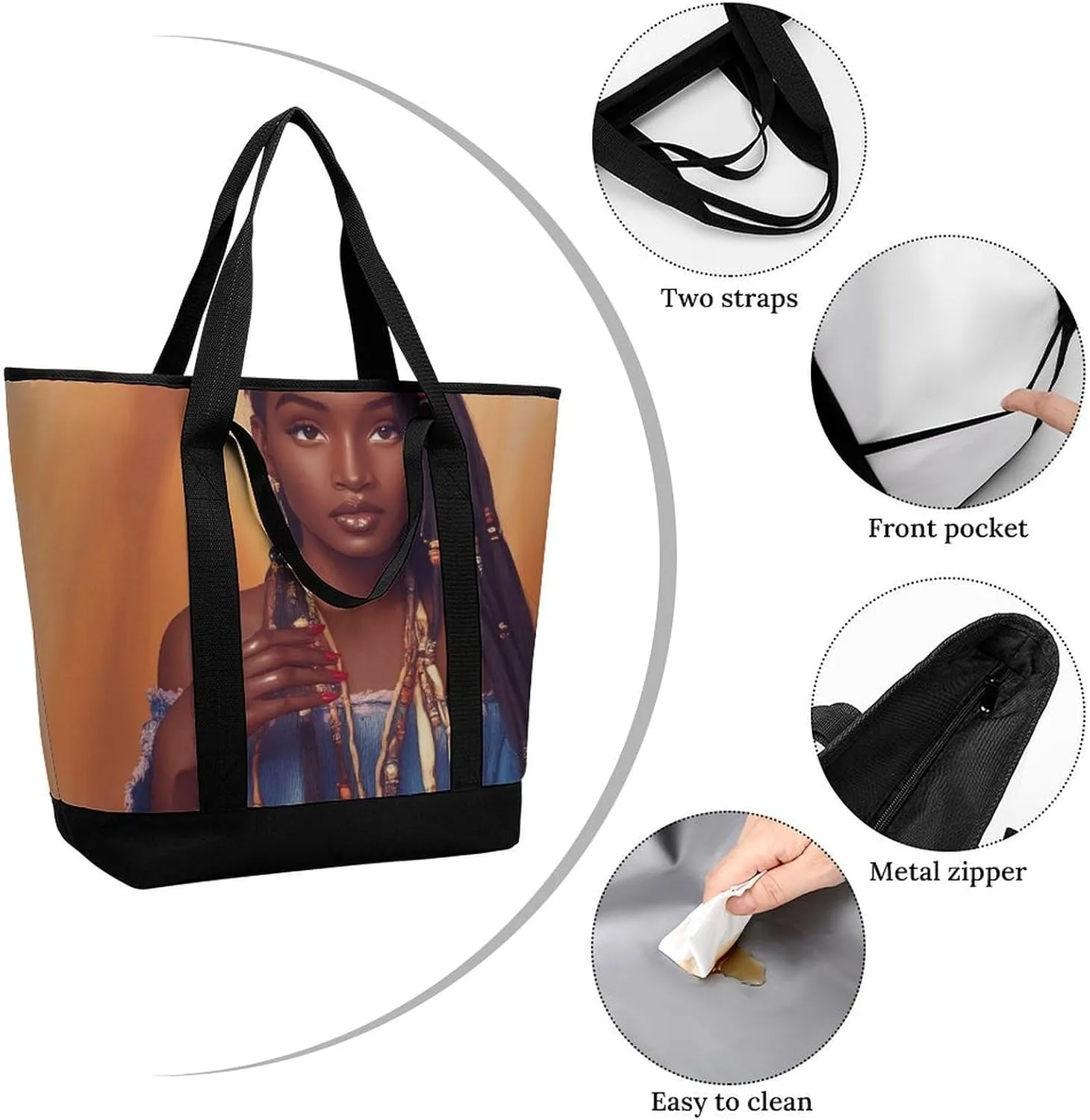 Fashionable Commuter Tote Bag Large Insulated Work Handbag