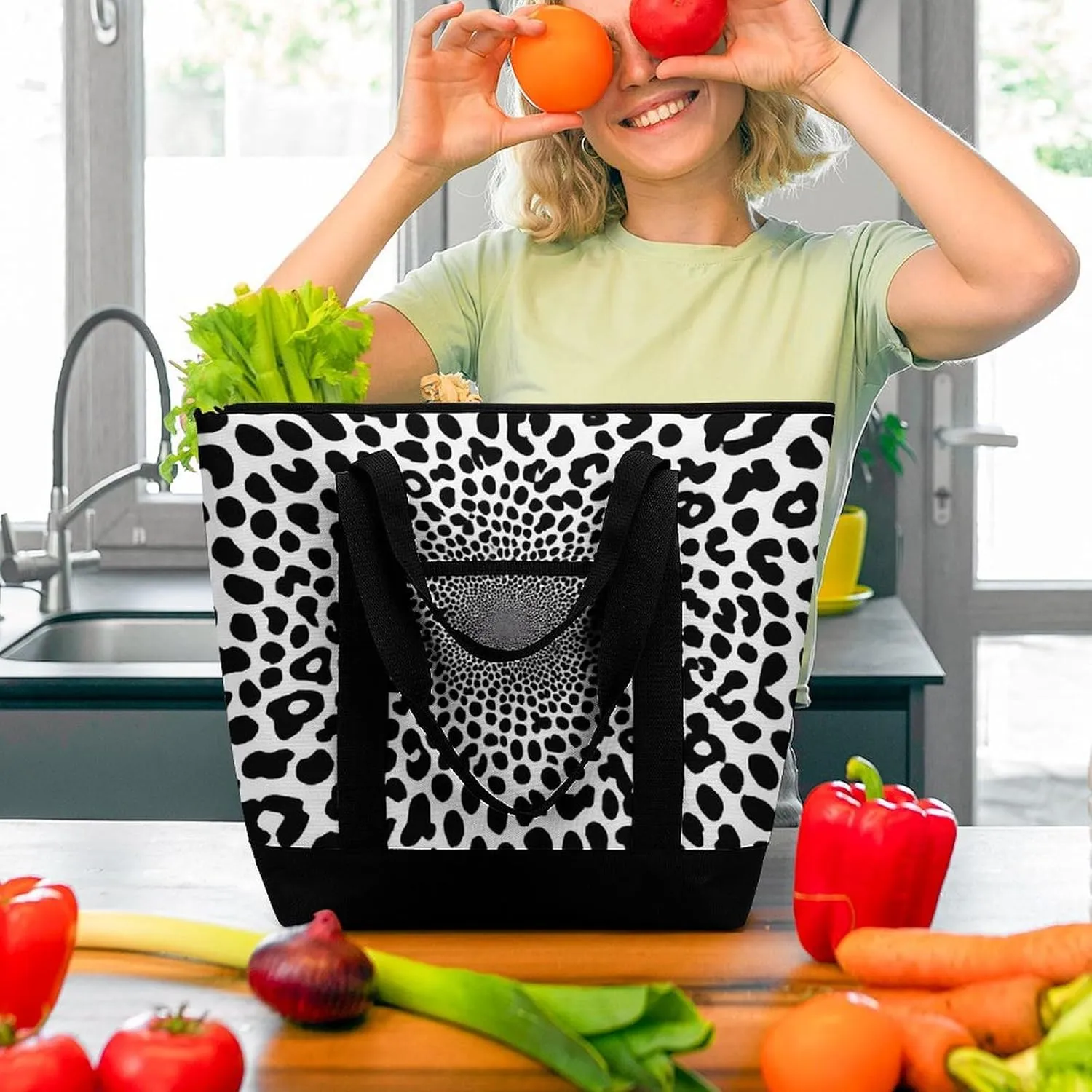 Fashionable Commuter Tote Bag Large Insulated Work Handbag