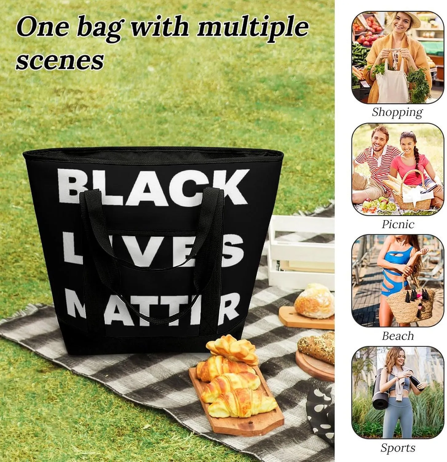 Fashionable Commuter Tote Bag Large Insulated Work Handbag