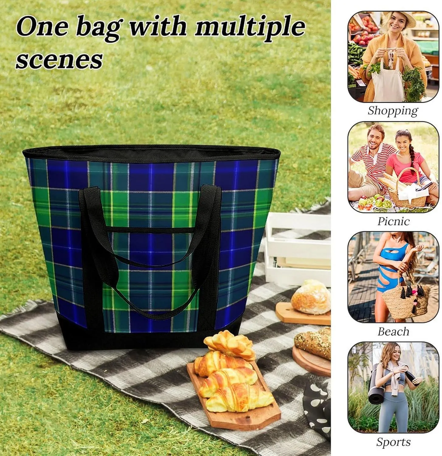 Fashionable Commuter Tote Bag Large Insulated Work Handbag
