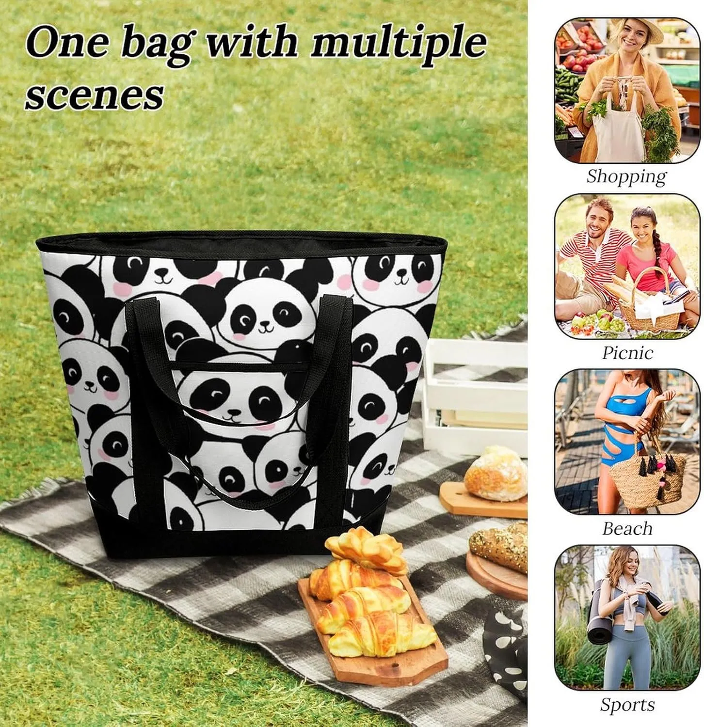 Fashionable Commuter Tote Bag Large Insulated Work Handbag