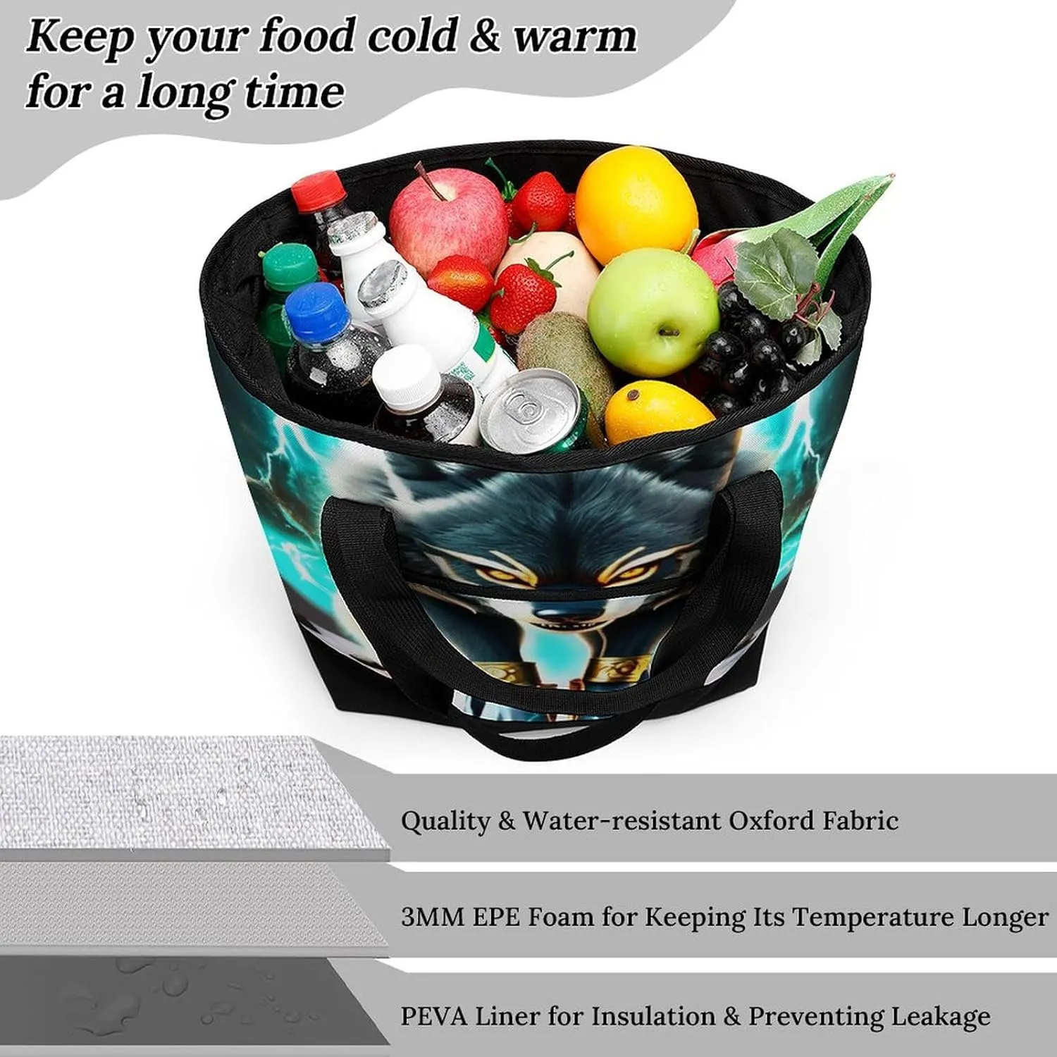 Fashionable Commuter Tote Bag Large Insulated Work Handbag