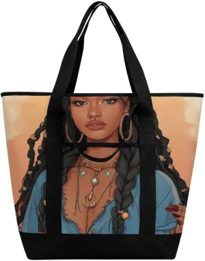 Fashionable Commuter Tote Bag Large Insulated Work Handbag