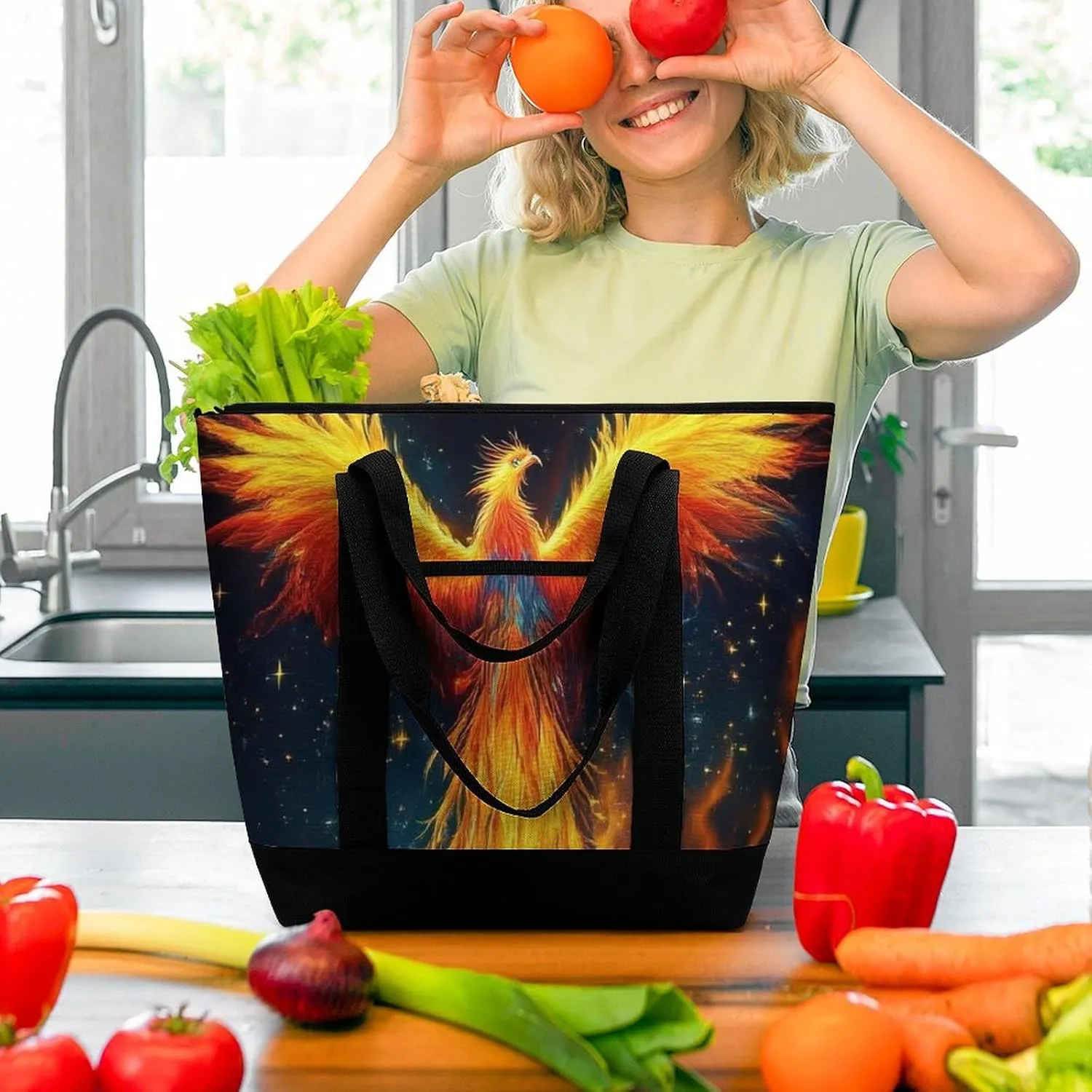 Fashionable Commuter Tote Bag Large Insulated Work Handbag