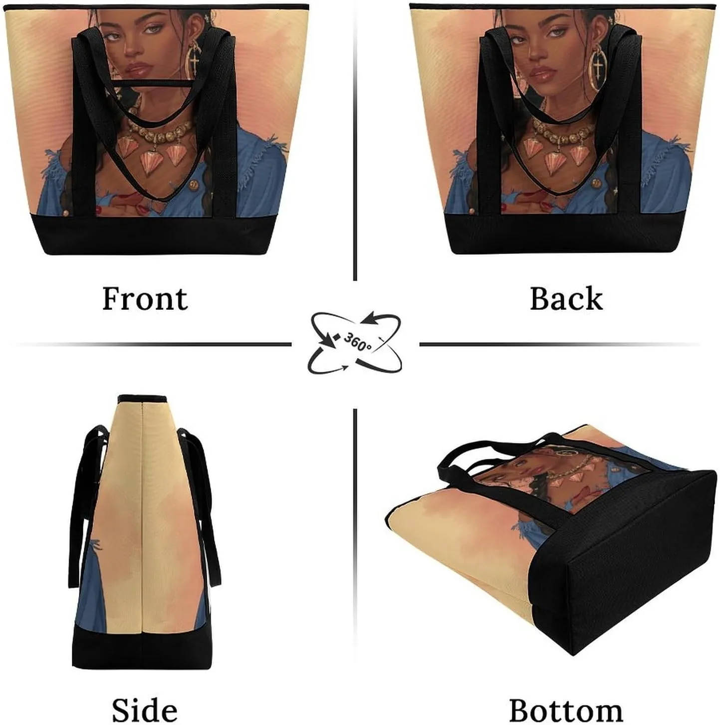 Fashionable Commuter Tote Bag Large Insulated Work Handbag