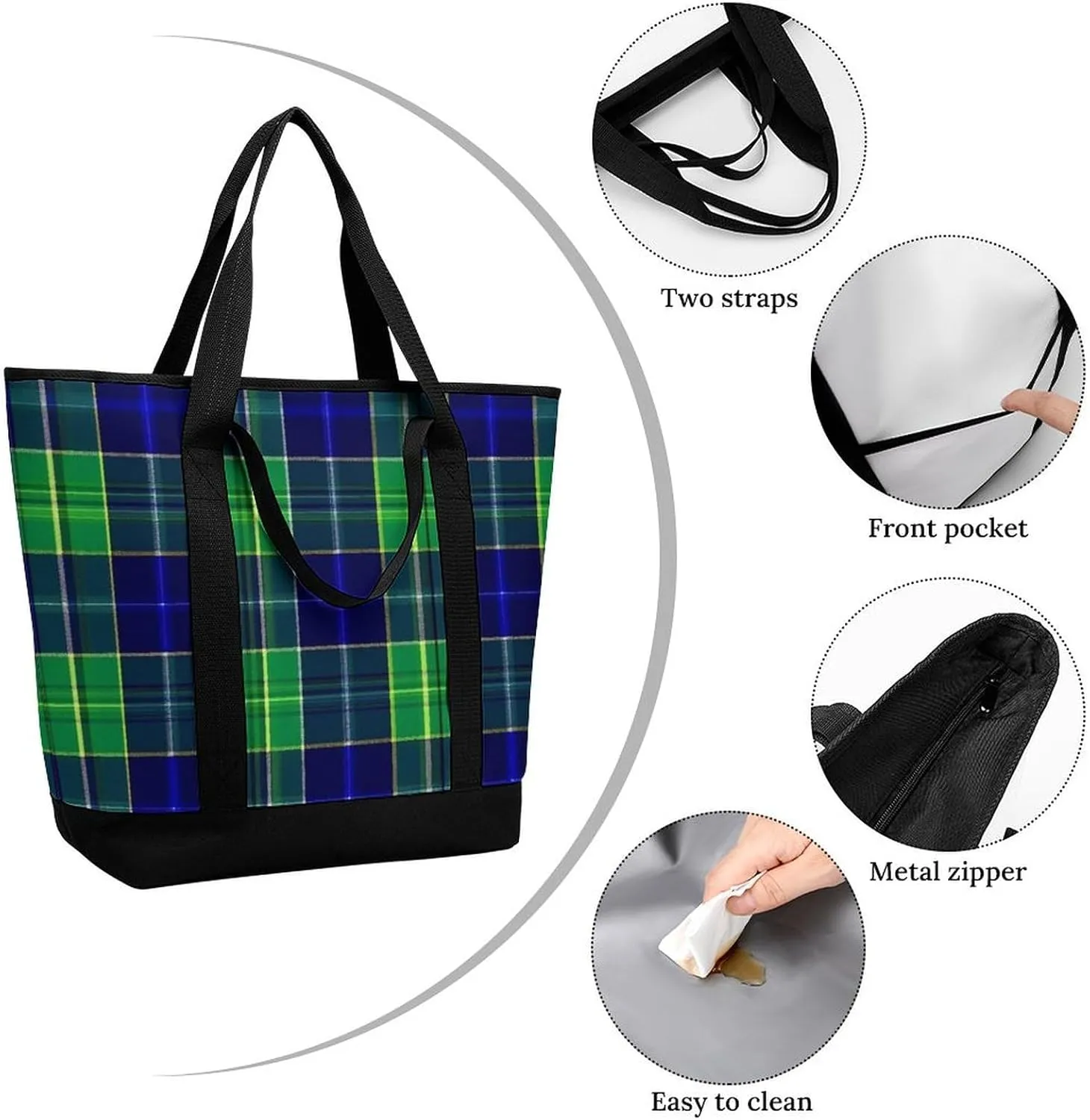 Fashionable Commuter Tote Bag Large Insulated Work Handbag