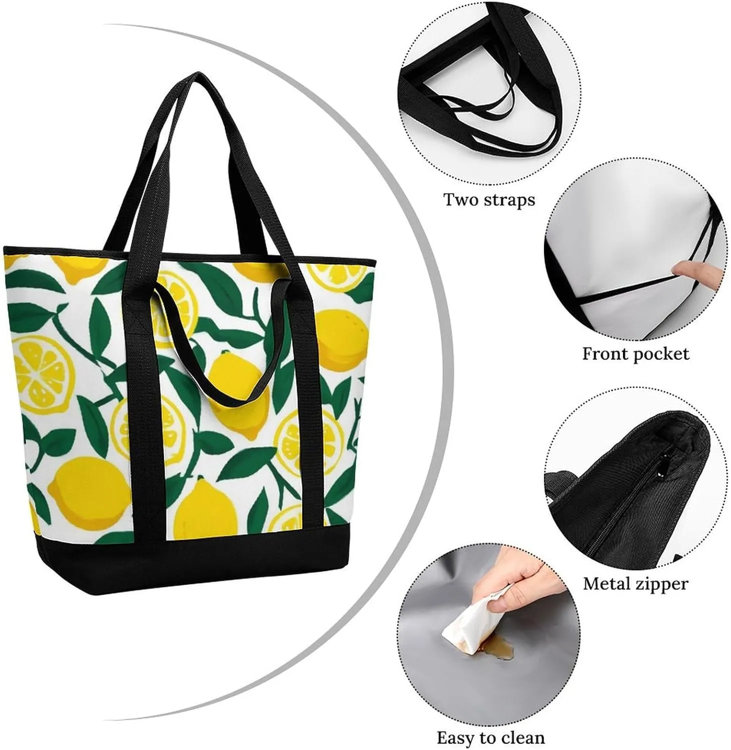 Fashionable Commuter Tote Bag Large Insulated Work Handbag