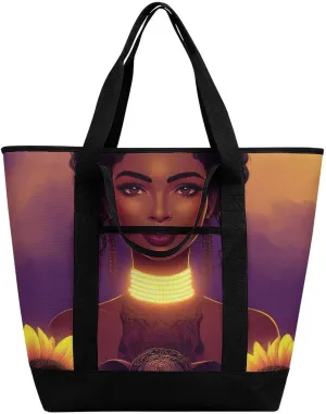 Fashionable Commuter Tote Bag Large Insulated Work Handbag