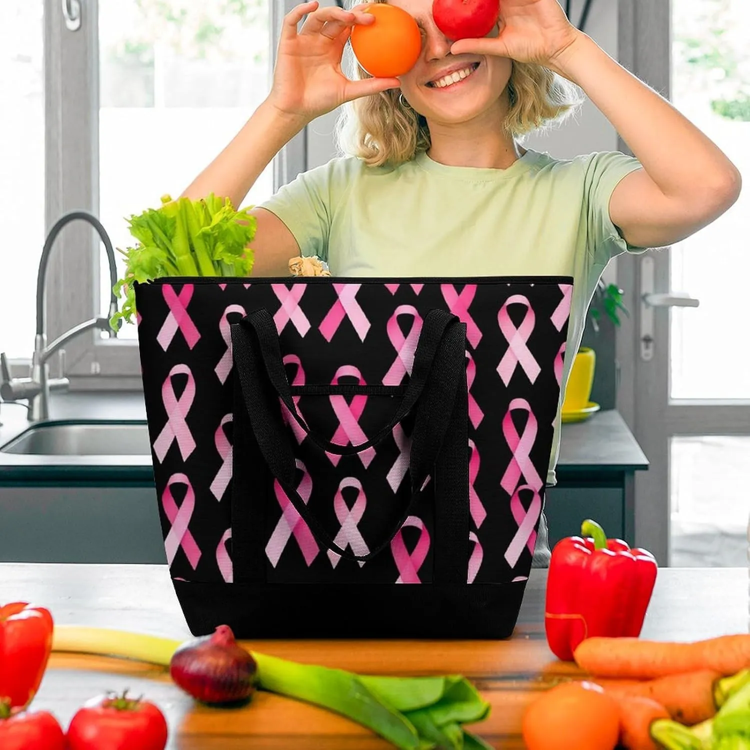 Fashionable Commuter Tote Bag Large Insulated Work Handbag