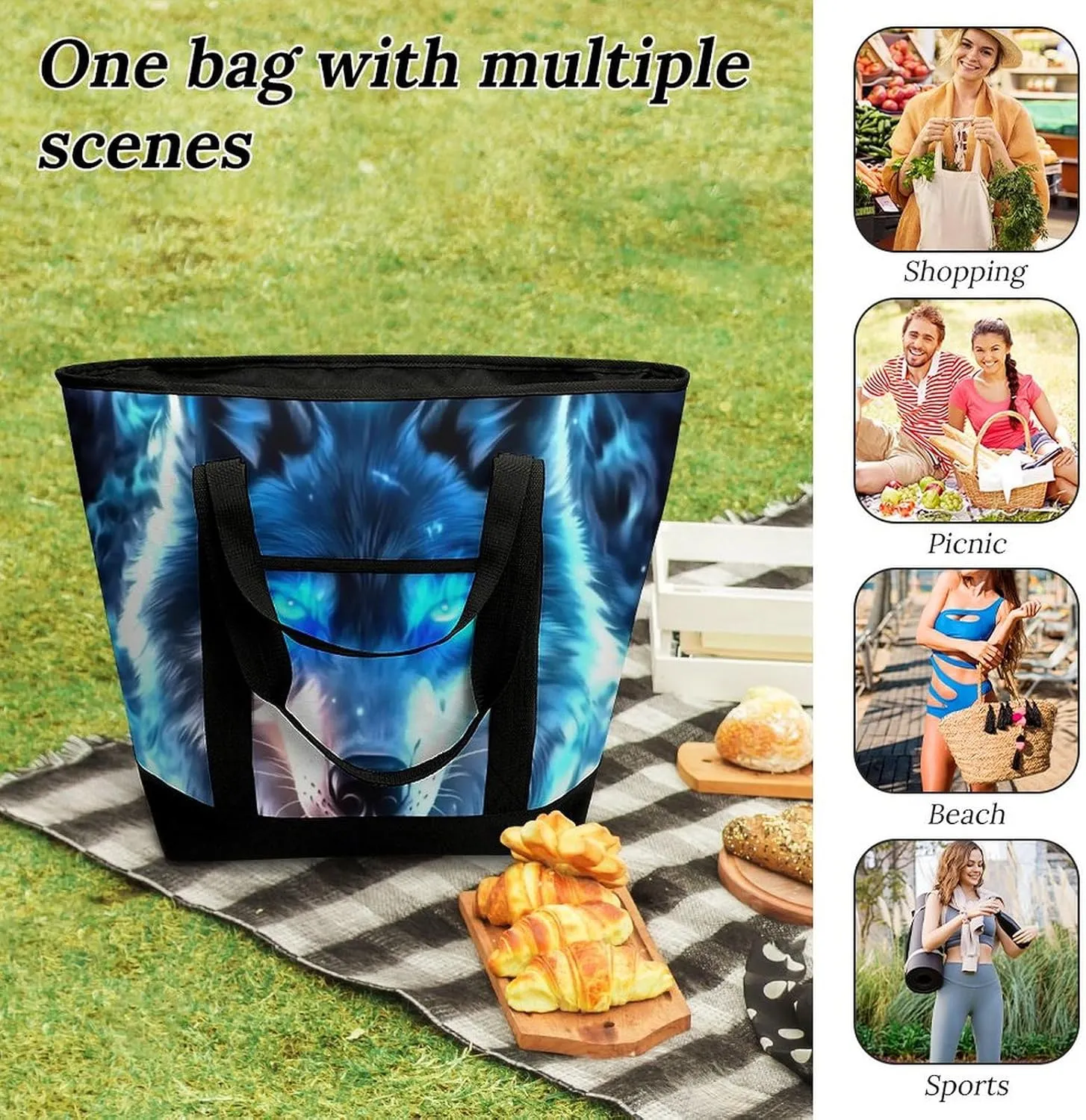 Fashionable Commuter Tote Bag Large Insulated Work Handbag