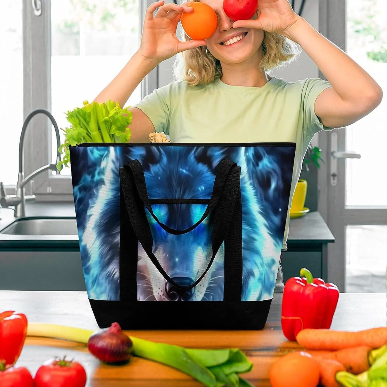 Fashionable Commuter Tote Bag Large Insulated Work Handbag