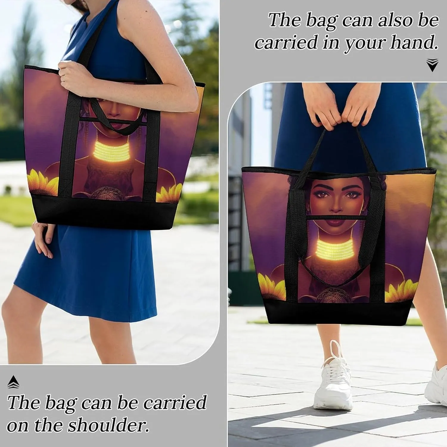 Fashionable Commuter Tote Bag Large Insulated Work Handbag