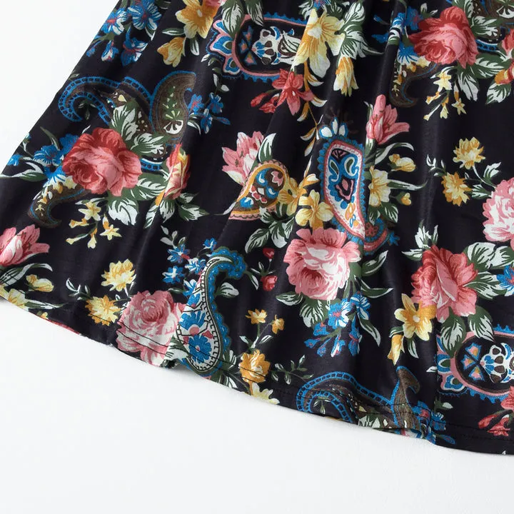 Floral Print Sleeveless Dress  for Mom and Daughter
