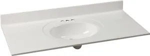 Foremost WS-2249 Vanity Top, 49 in OAL, 22 in OAW, Marble, Solid White, Oval Bowl, Countertop Edge :EA: QUANTITY: 1