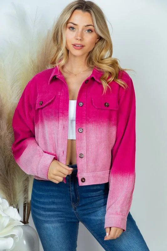 FS CLEARANCE Long Sleeve Ombre Woven Jacket