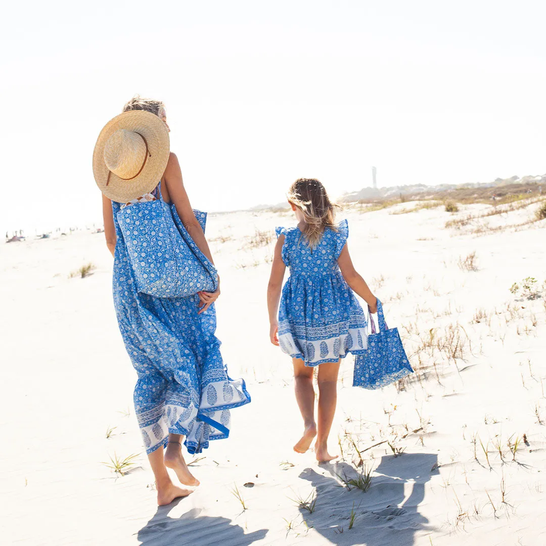 Girls Elsie Dress - Blue Garden