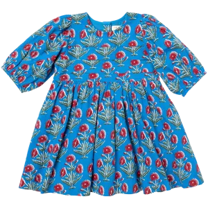 Girls Evelyn Dress - Blue Dandelion