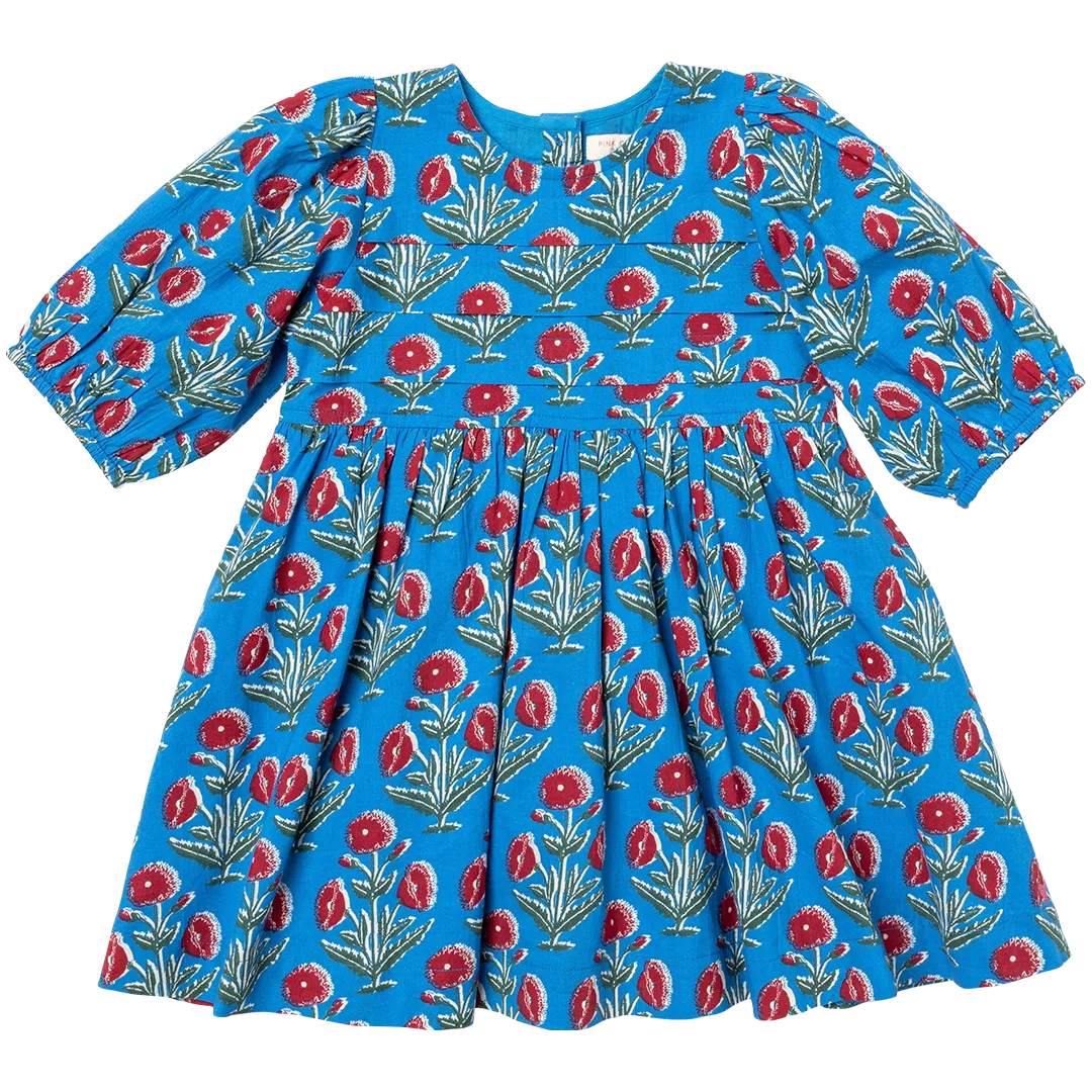 Girls Evelyn Dress - Blue Dandelion