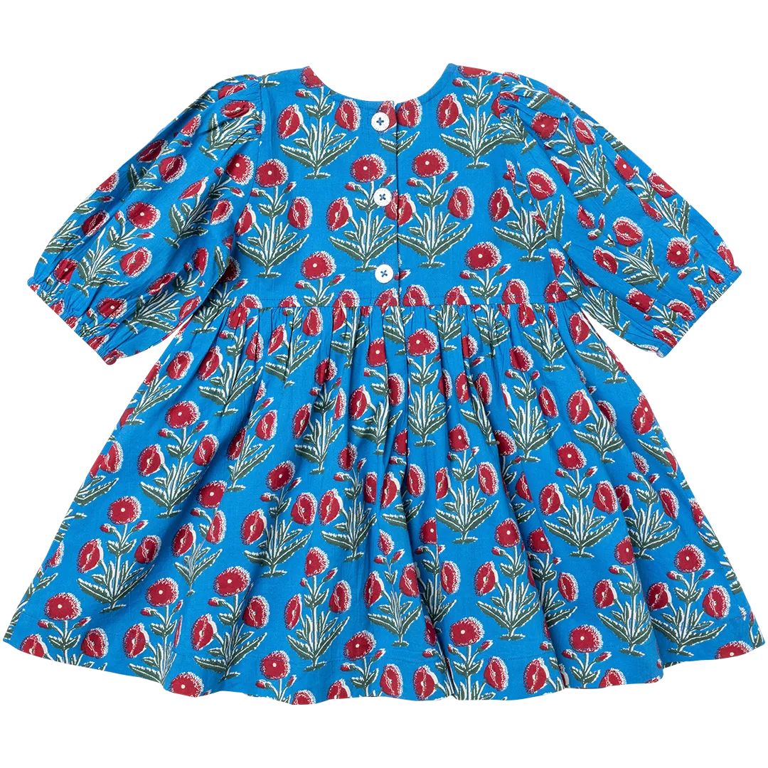 Girls Evelyn Dress - Blue Dandelion