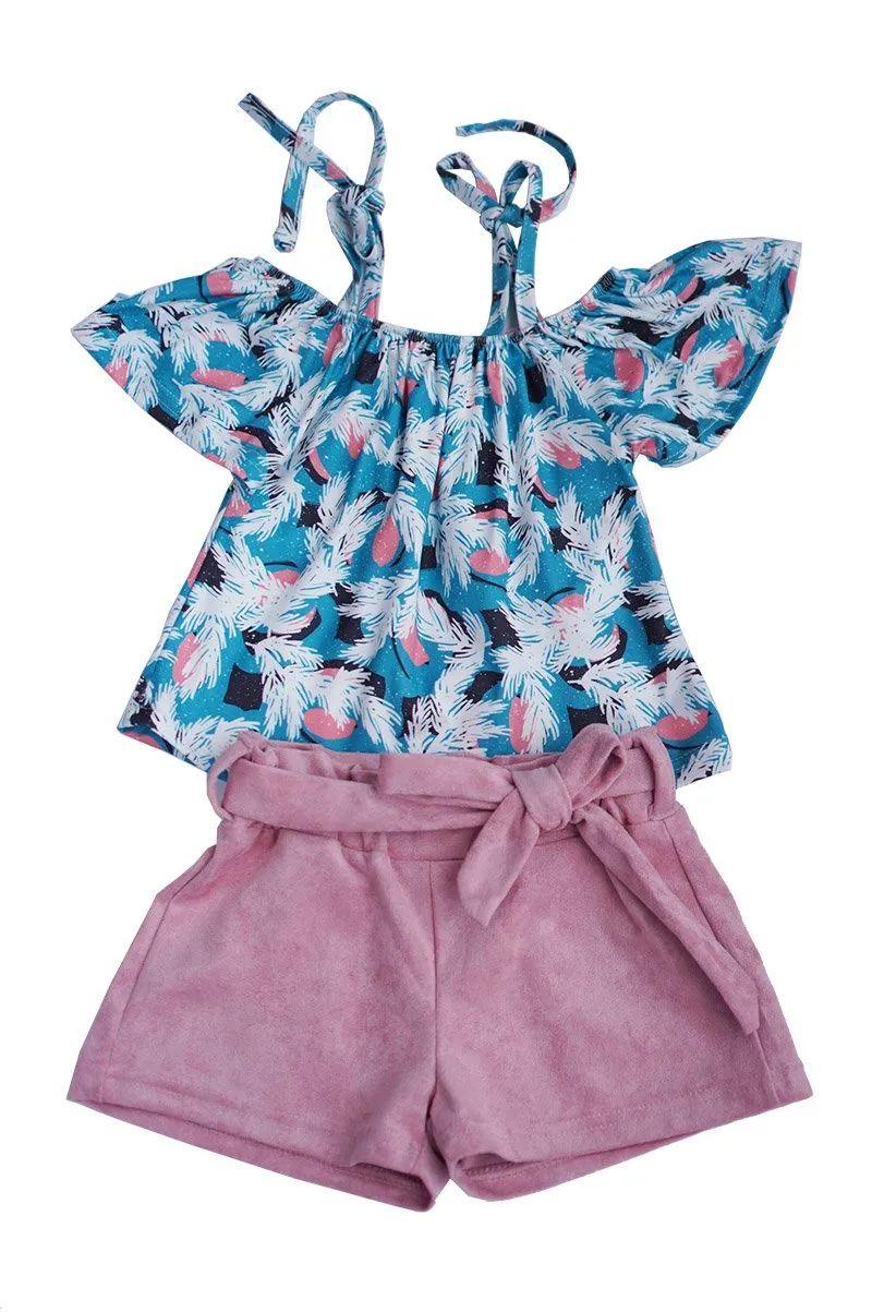 Girls Geometric Feathers 2-Piece Set