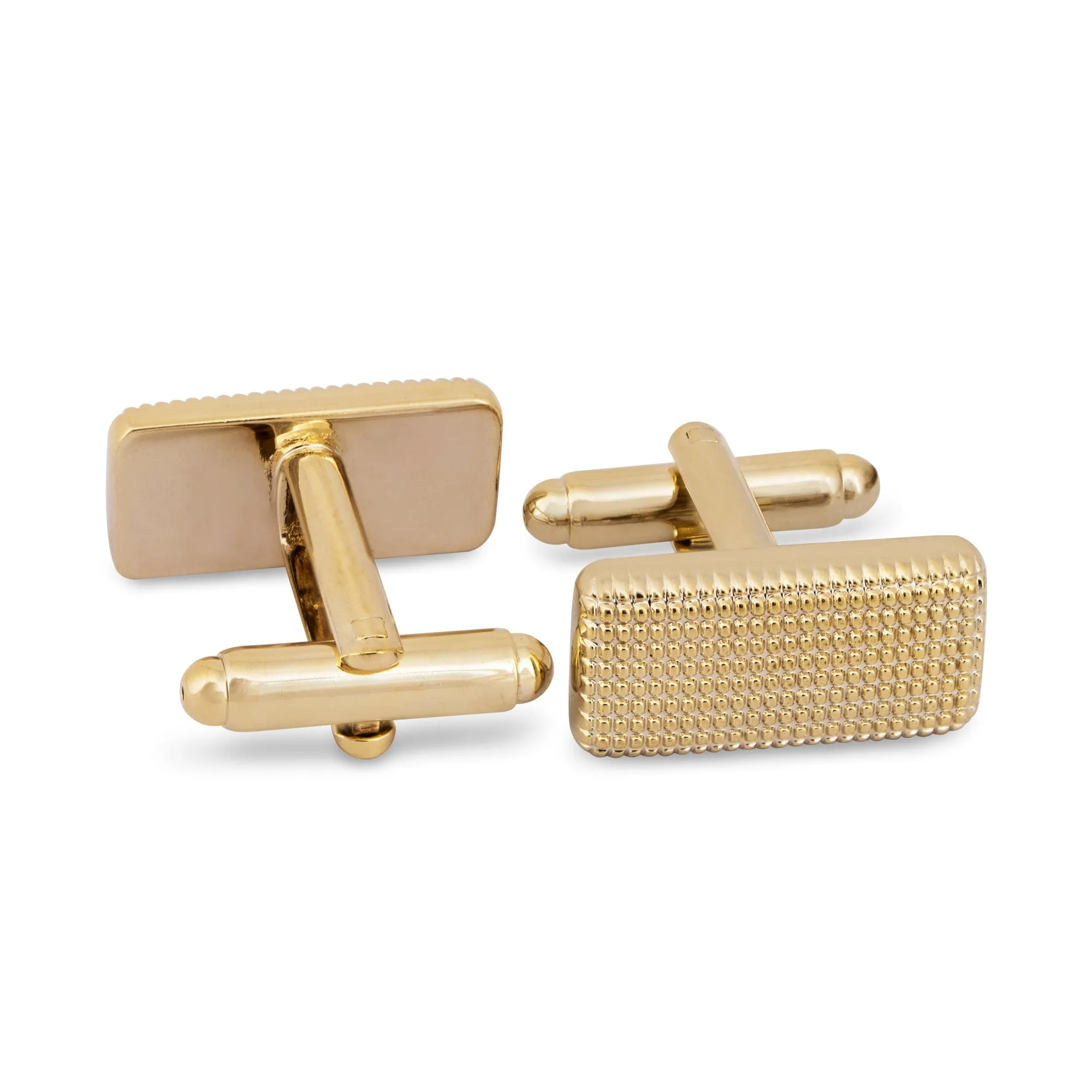 Gold Rectangle Cufflinks with Micro-grids (Online Exclusive)