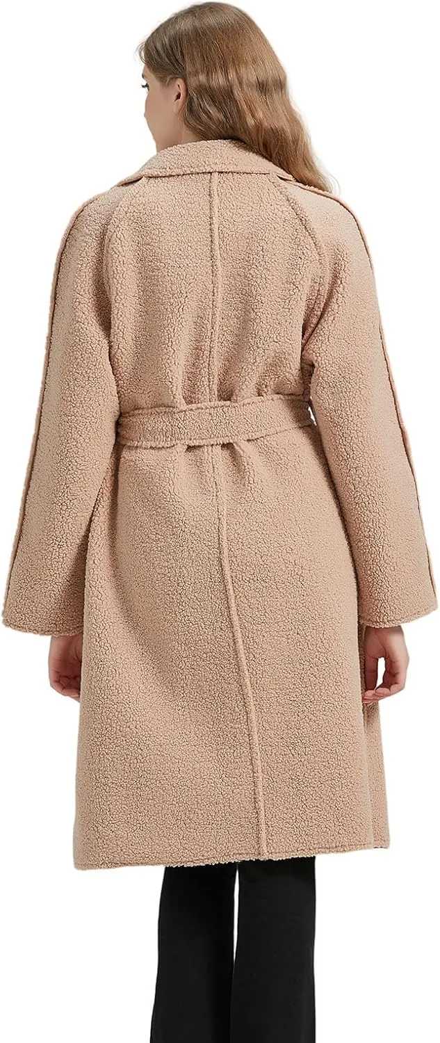 GRAN ORIENTE Winter Faux Fur Coats for Women, Faux Leather Jacket for Women Reversible Puffer Coat Regular and Plus Size
