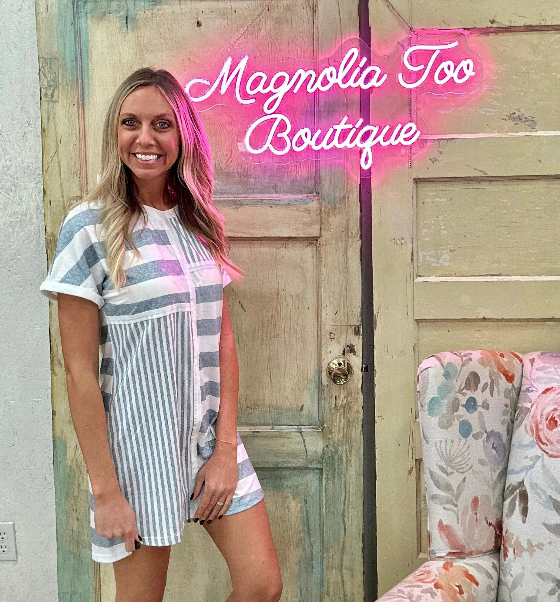 Grey Mixed Short Sleeve Shift Mini T Shirt Dress