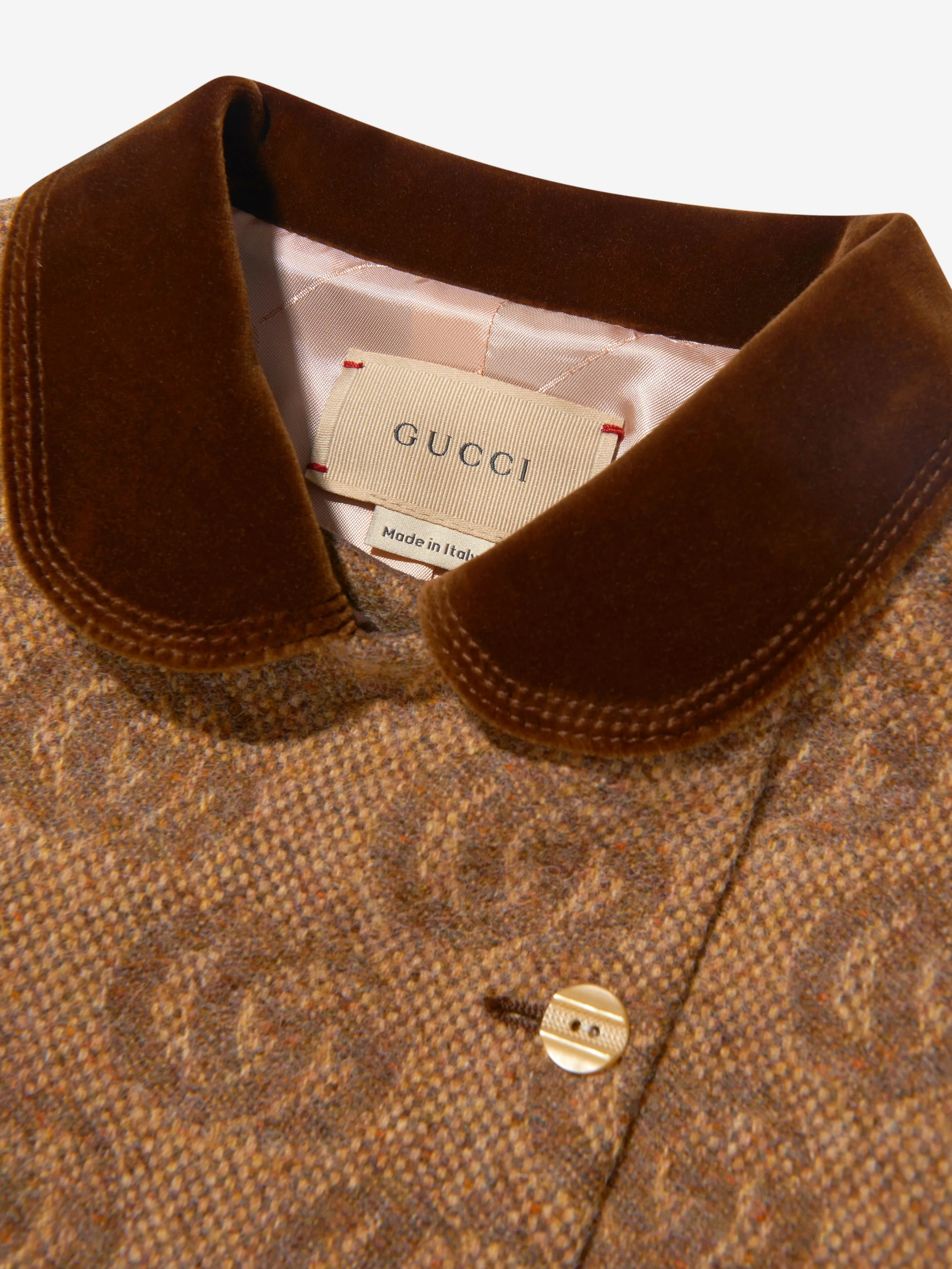 Gucci Girls Wool Double G Coat