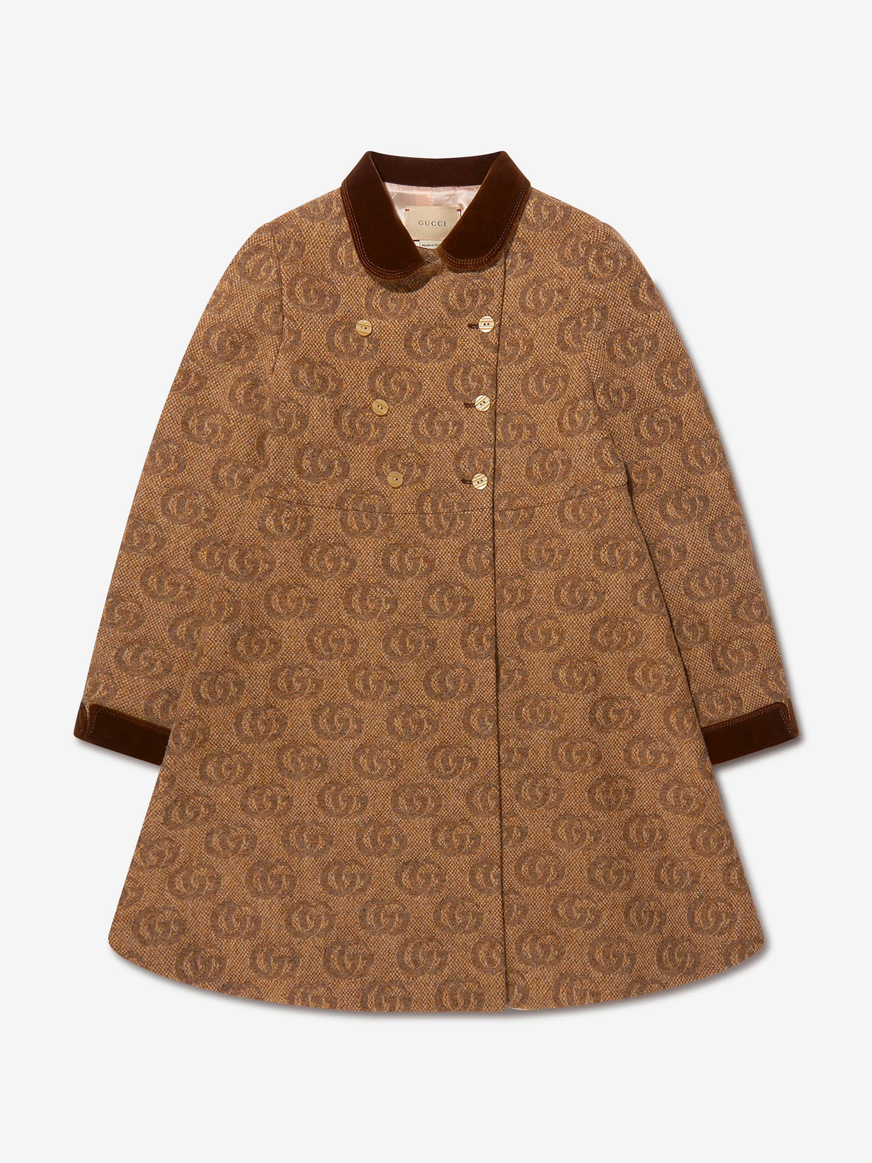 Gucci Girls Wool Double G Coat