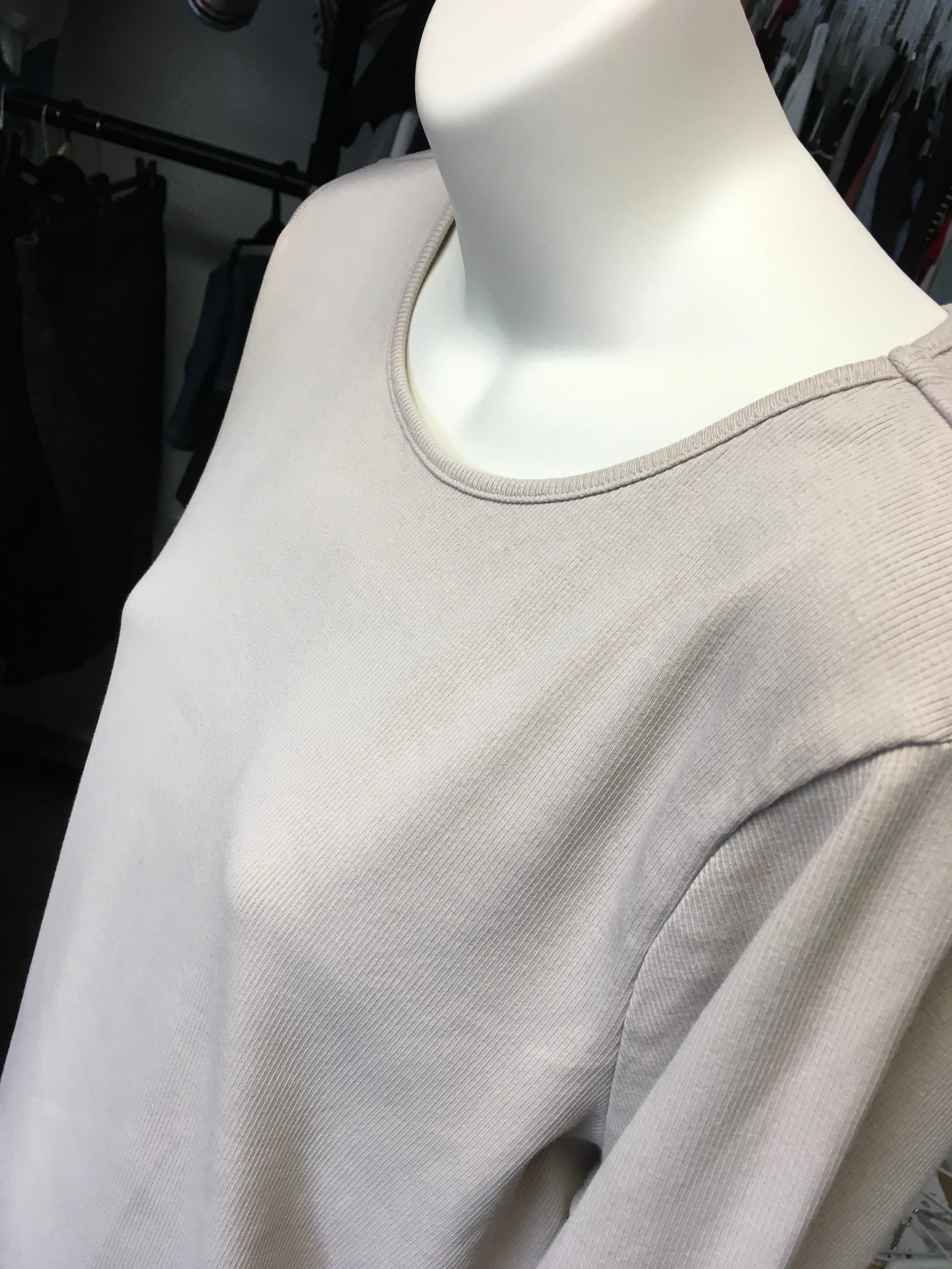 H&M Mama Maternity Beige Ribbed L/S Top - Size Maternity XL UK 18-22