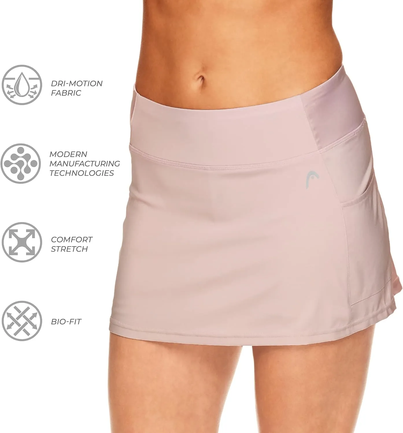HEAD Women's Athletic Tennis Skirt with Ball Pocket - Workout Golf Exercise & Running Skort