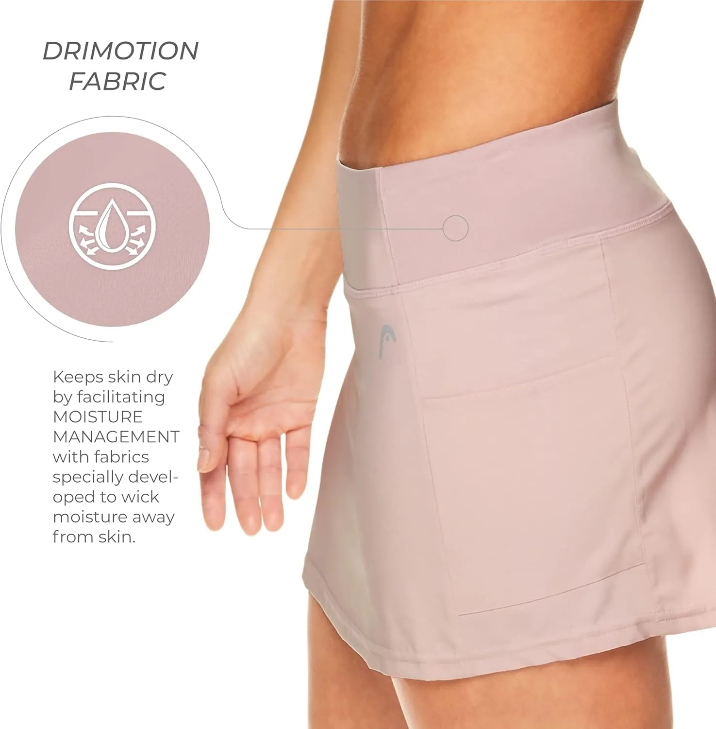 HEAD Women's Athletic Tennis Skirt with Ball Pocket - Workout Golf Exercise & Running Skort