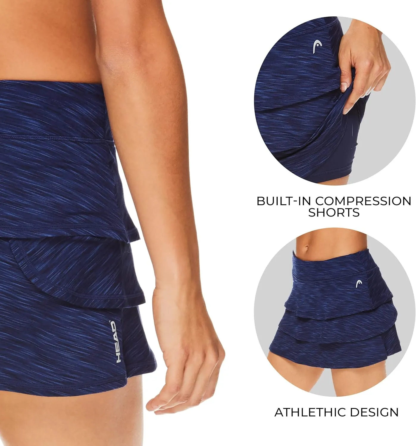 HEAD Women's Athletic Tennis Skort - Performance Training & Running Skirt