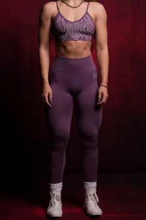 Hesh Forever "Everson Seamless" Scrunch Leggings in Darc Violet