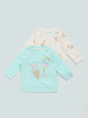 HOP Baby Ice Cream Printed Multicolour T-Shirts - Pack of 2