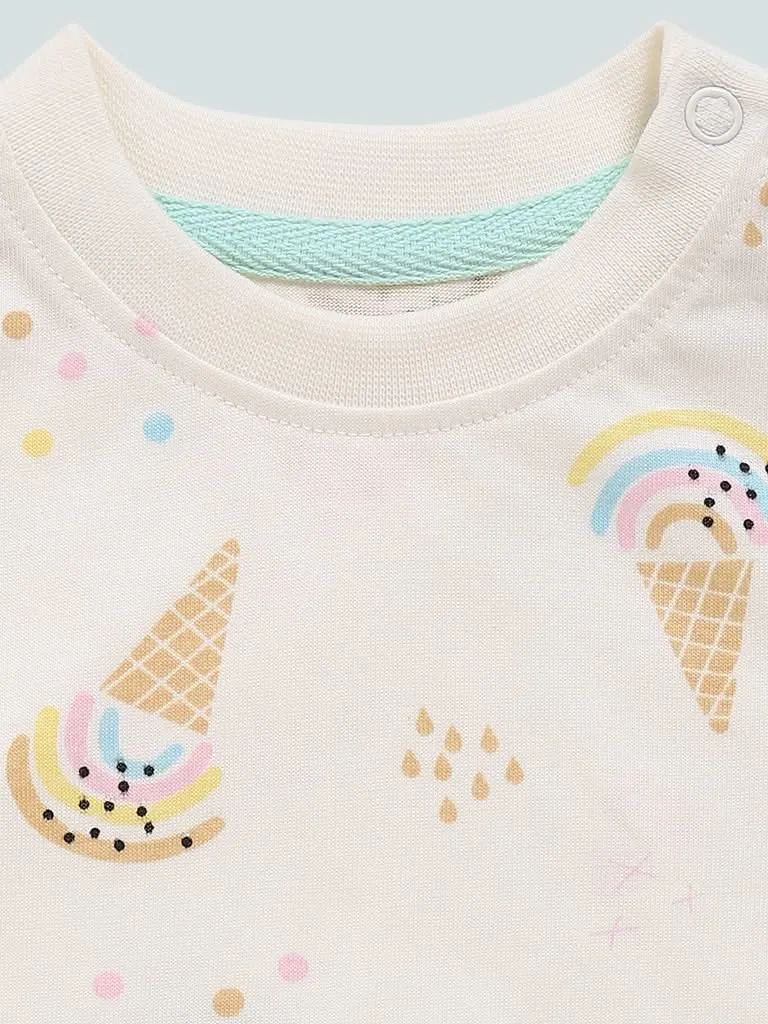HOP Baby Ice Cream Printed Multicolour T-Shirts - Pack of 2