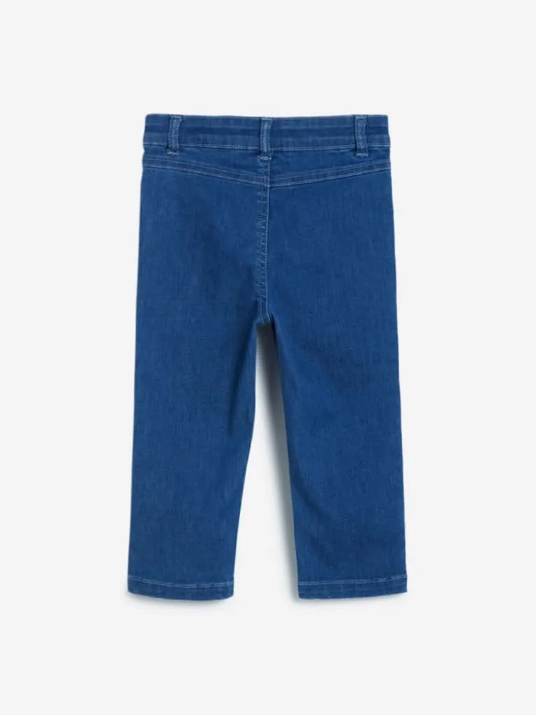 HOP Kids Dark Blue Reversible Sequin Capris