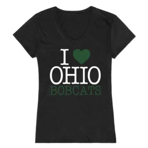 I Love Ohio University Bobcats Womens T-Shirt