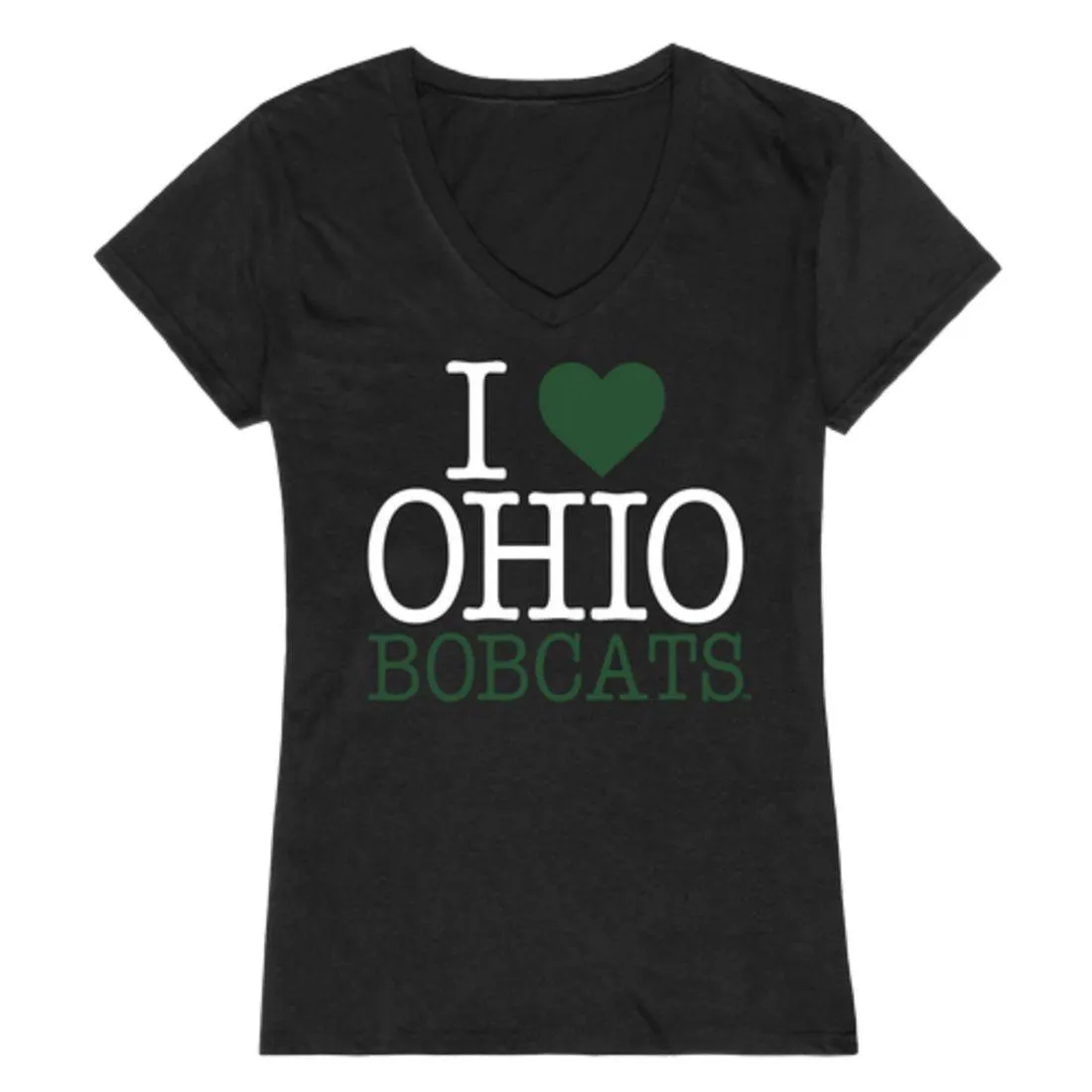 I Love Ohio University Bobcats Womens T-Shirt