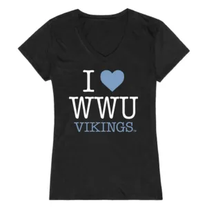 I Love WWU Western Washington University Vikings Womens T-Shirt