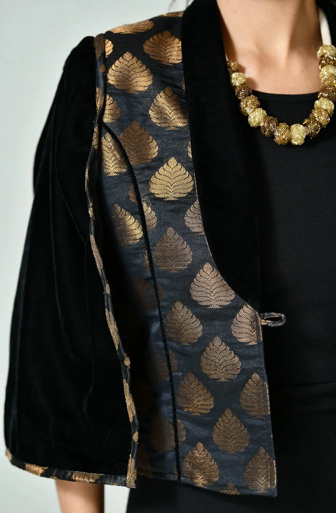 Jacquard Organza and Velvet Jacket
