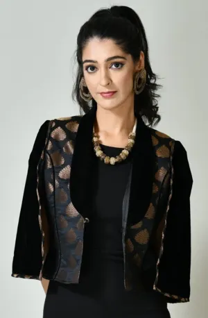 Jacquard Organza and Velvet Jacket