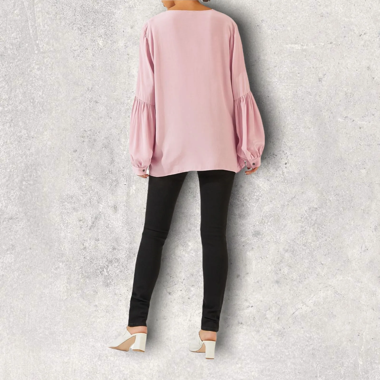 Jigsaw Bishop Sleeve Top, Pink Orchid UK 8  US 4 EU 36