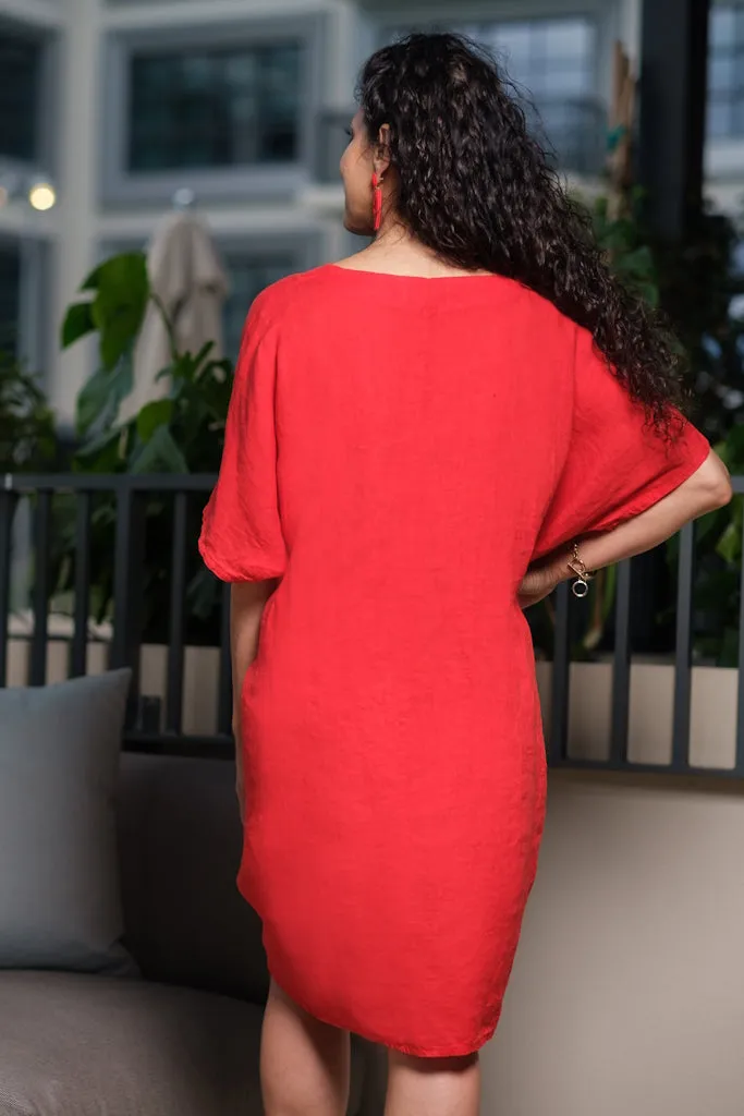 Juniper Linen Diagonal Pocket Dress - FINAL SALE