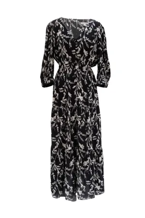 Kalmia Maxi in Black & White Sketch Floral