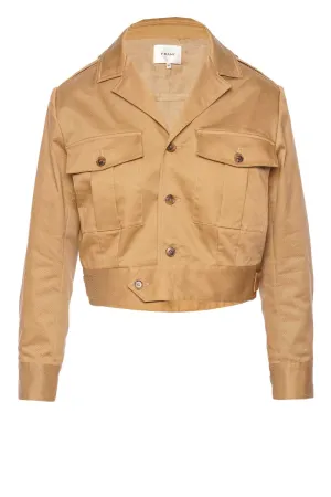 Khaki Tan Utility Cropped Jacket